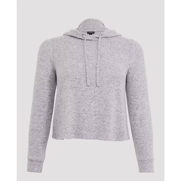 Torrid Super Soft Plush Midi Cropped Cozy Grey Hoodie Hooded Top Size: 00X (10) - Picture 3 of 9